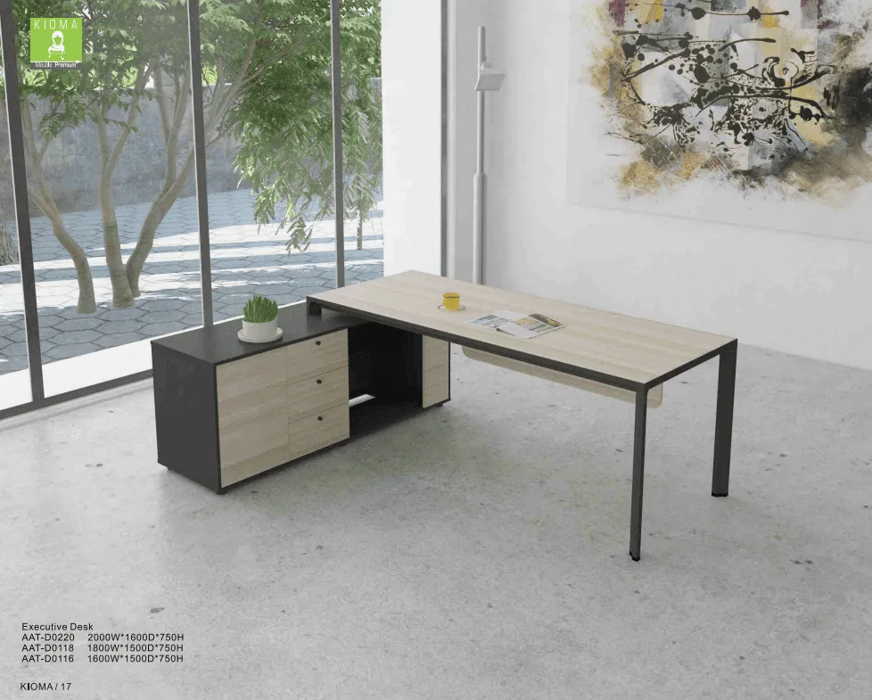 Bureau Manager /AATD0114 – MDF Aluminium Gris 41 — Kioma