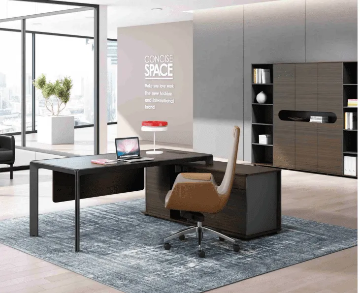 Bureau Manager /ALDD0120 – MDF Aluminium Gris — Kioma, Kénitra