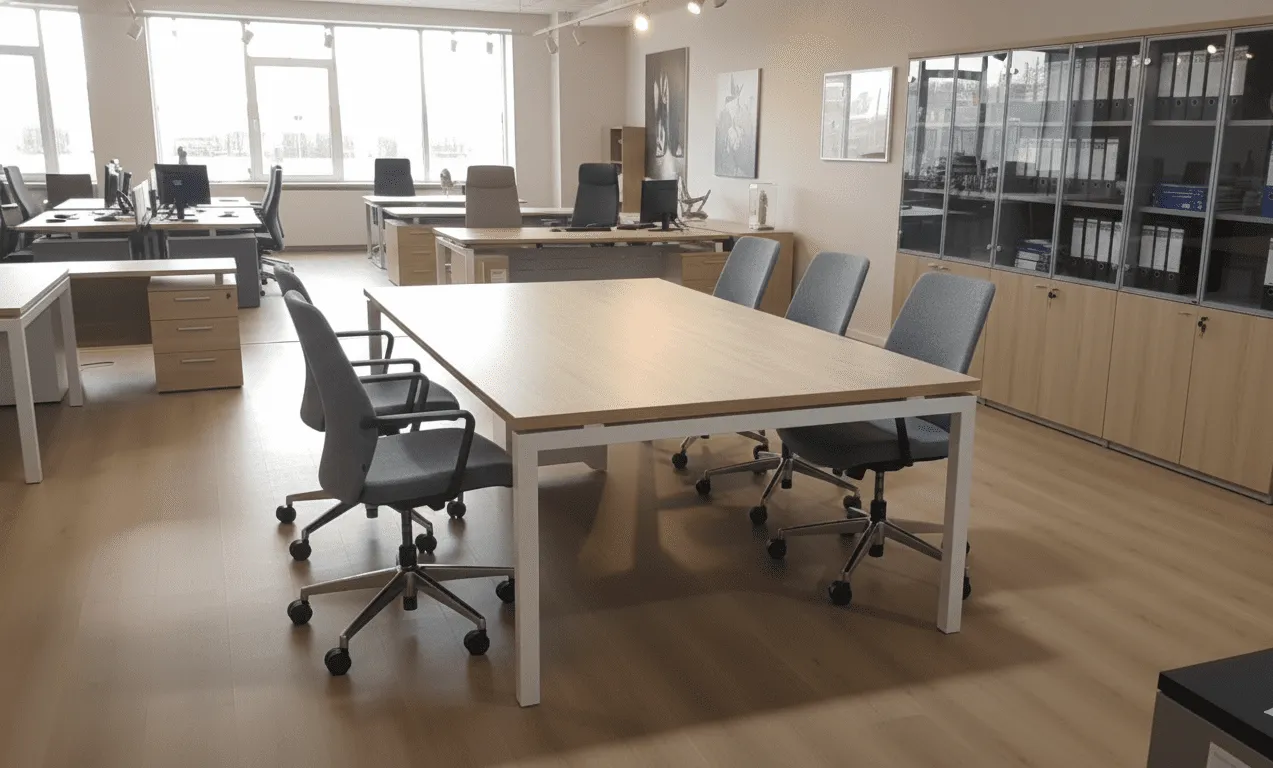 Table de Réunion /REUN220– MDF Tube Carré — Kioma, Kénitra