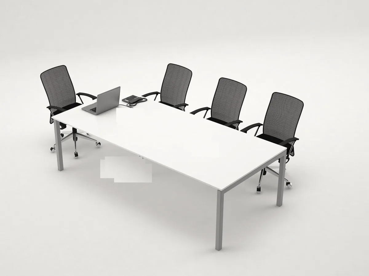 Table de Réunion /REUN220– MDF Blanc Épuré 46 — Kioma