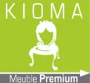 Logo KIOMA : Meuble Premium, une chaise stylisée sur fond vert -KIOMA Meuble Premium Maroc